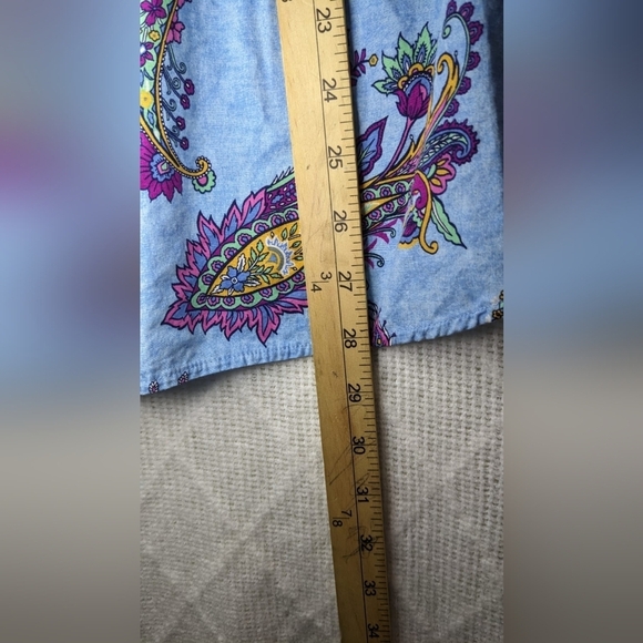 Talbots Paisley Cotton Button Front Shirt‎ - Swirly Paisley Size 1X - Picture 9 of 11